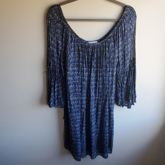 Lucky Brand EUC Flowy Blue Long Top Dress - Picture 5 of 5